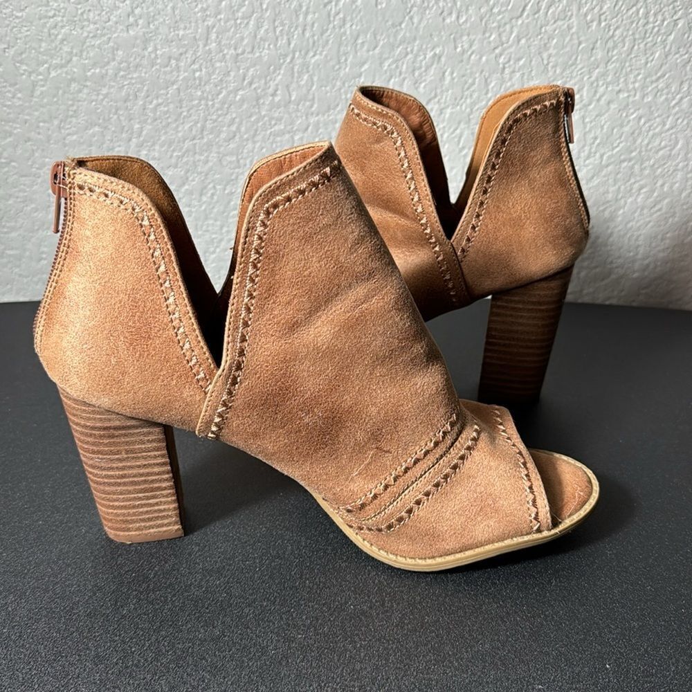 Report Brown Open Toe Bootie Size 9.5 - image 1